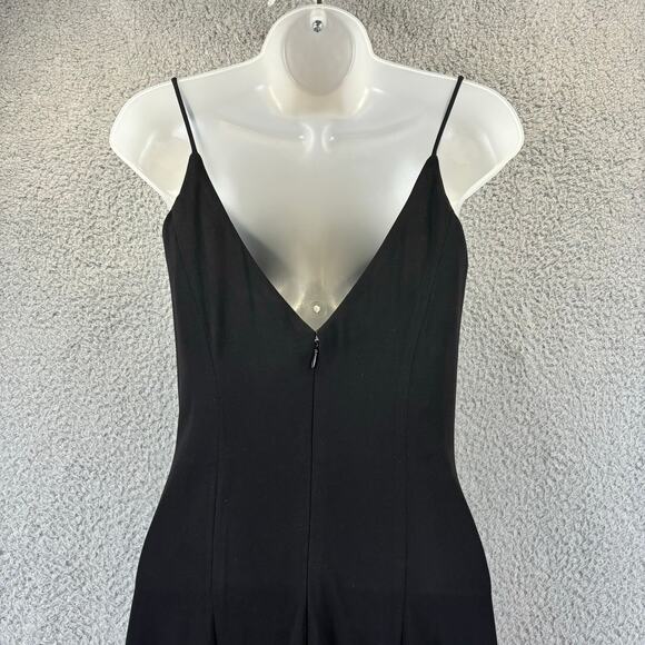 Y2k Dave Johnny Dress Sz 2 Sexy Formal Gown Witchy Ruched Rhinestone Low Back - Picture 8 of 10